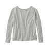Women's Beyond Soft Tee, Pleat-Back Long-Sleeve Light Gray Heather Extra Small, Cotton Blend L.L.Bean