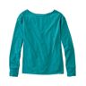 Women's Beyond Soft Tee, Pleat-Back Long-Sleeve Blue-Green Medium, Cotton Blend L.L.Bean