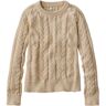 Women's Signature Classic Fisherman Sweater, Crewneck Beige Extra Small, Cotton/Wool/Cotton Yarns L.L.Bean