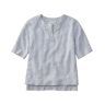 Women's Signature Linen-Blend Splitneck Shirt, Short-Sleeve Indigo Ink/Sea Salt 2X L.L.Bean