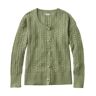 Women's Frye Island Pointelle Sweater, Cardigan Sweater Sea Grass Extra Large, Cotton L.L.Bean