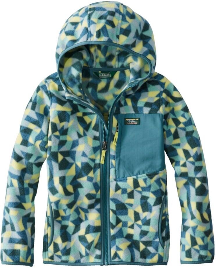 Kids' Retro Mountain Classic Fleece Jacket, Print Soft Juniper Geo L 6X/7, Fleece/Nylon L.L.Bean