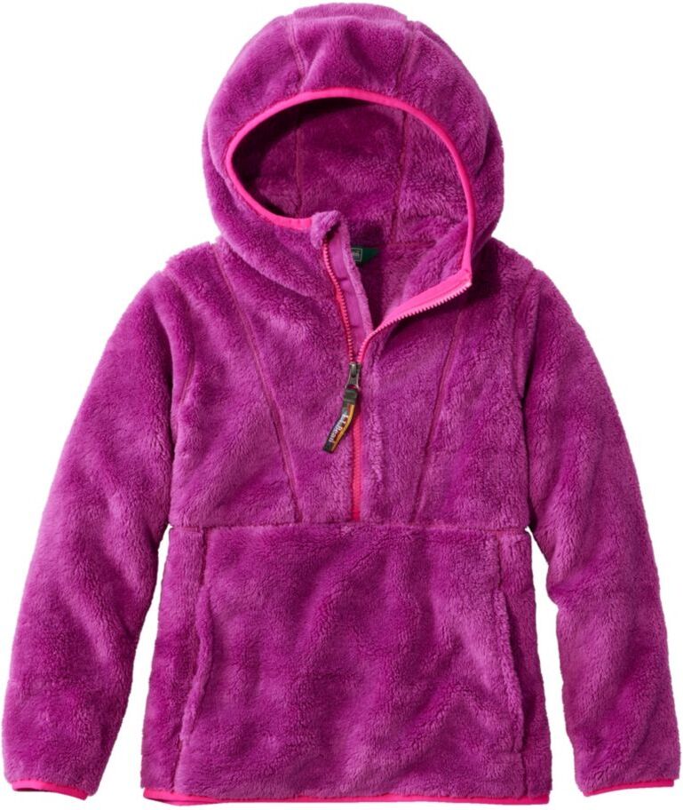 Kids' L.L.Bean Hi-Pile Fleece Hooded Pullover Wild Aster L 6X/7