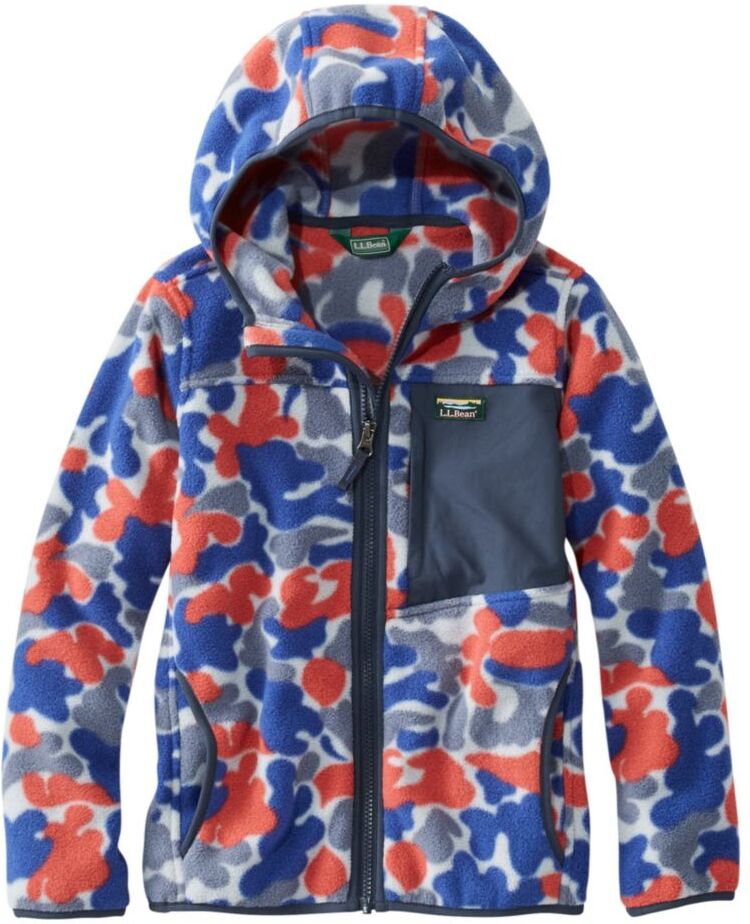 Kids' Retro Mountain Classic Fleece Jacket, Print Vintage Indigo Camo Print M 5-6, Fleece/Nylon L.L.Bean