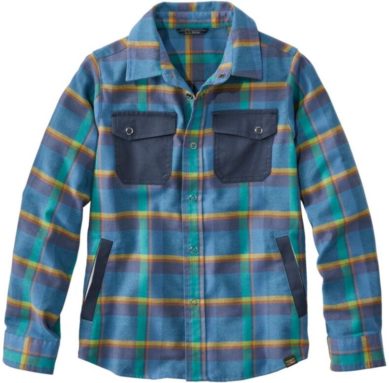 Kids' BeanFlex All-Season Flannel Shirt Marine Blue L 14-16, Cotton Blend Flannel L.L.Bean