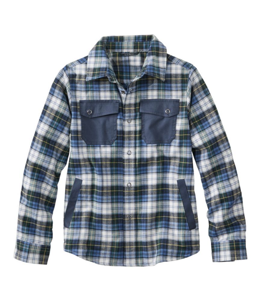 Kids' BeanFlex All-Season Flannel Shirt Vintage Tartan L 6X/7, Cotton Blend Flannel L.L.Bean