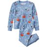 Toddlers' Organic Cotton Fitted Pajamas Soft Blue Skiing Bear 3T L.L.Bean