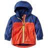 Toddlers' Discovery Rain Jacket, Colorblock Lobster Red/Dark Royal Blue 4T, Synthetic Nylon L.L.Bean