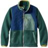 Kids' Mountain Classic Fleece Jacket, Mixed Media Deep Green/Collegiate Blue L 14-16, Fleece/Nylon L.L.Bean