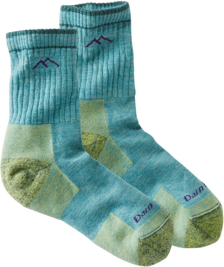 Women's Darn Tough Micro-Crew Cushion Socks Aqua Heather Small, Wool Blend/Nylon