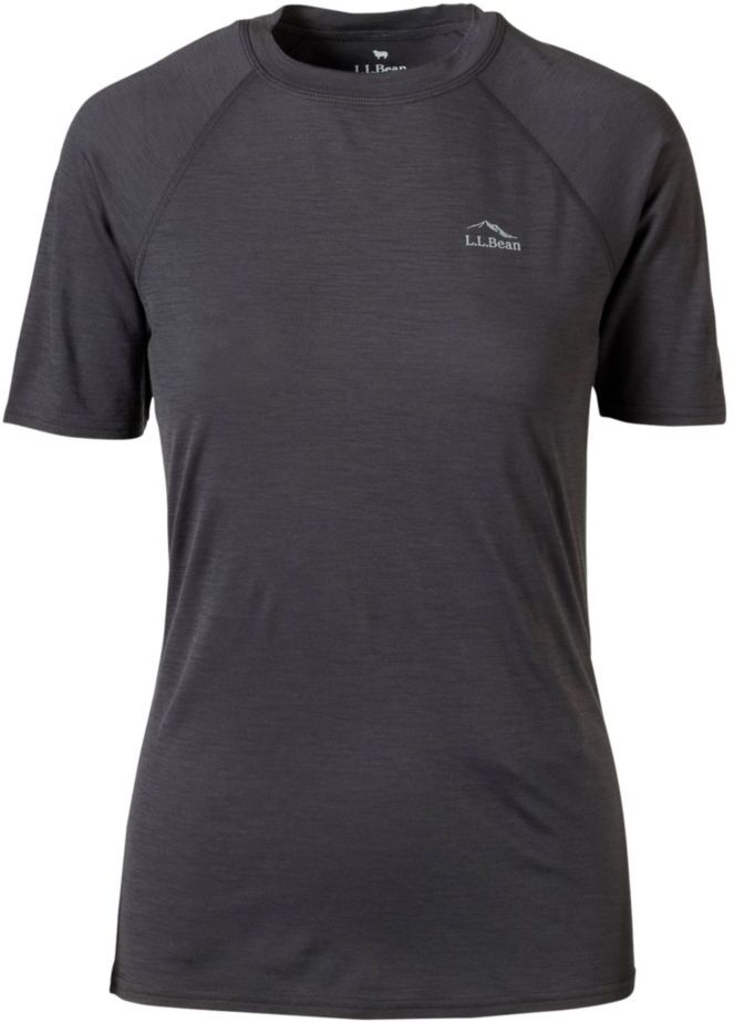 Women's Cresta Ultralight 150 Crew Top, Short-Sleeve Alloy Gray Medium, Wool L.L.Bean