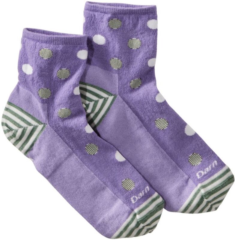 Women's Darn Tough Shorty Dottie Lightweight Quarter-Crew Sock Lavender Medium, Wool Blend/Nylon