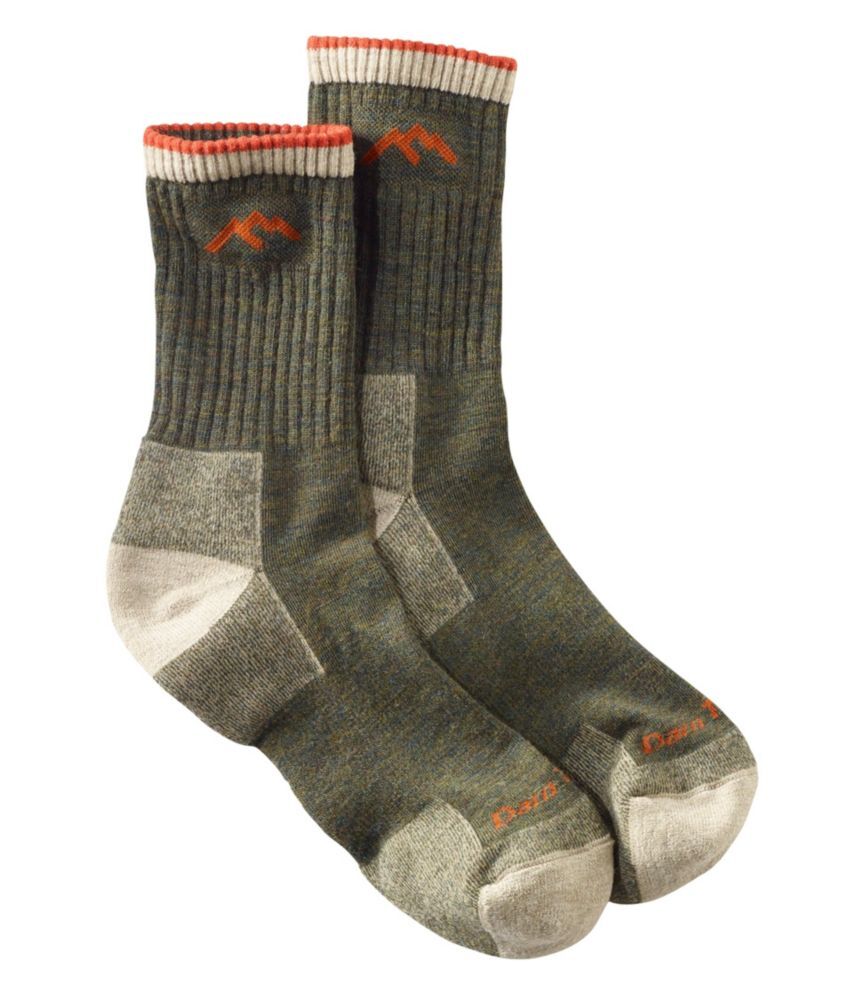Men's Darn Tough Cushion Socks, Micro-Crew Olive Large, Wool Blend/Nylon