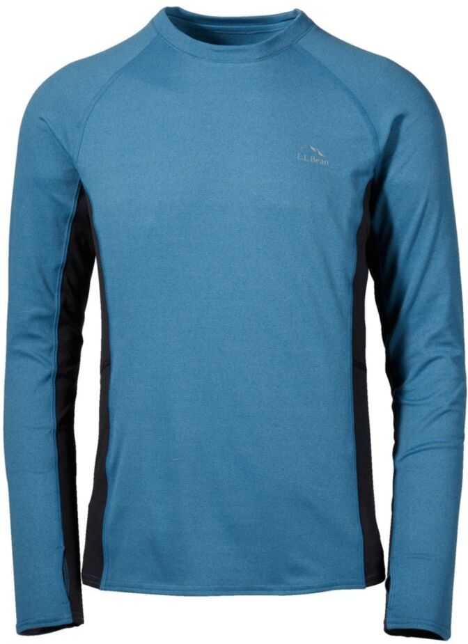 Men's L.L.Bean Midweight Base Layer - Long Underwear Crew, Long Sleeve Marine Blue Small, Synthetic