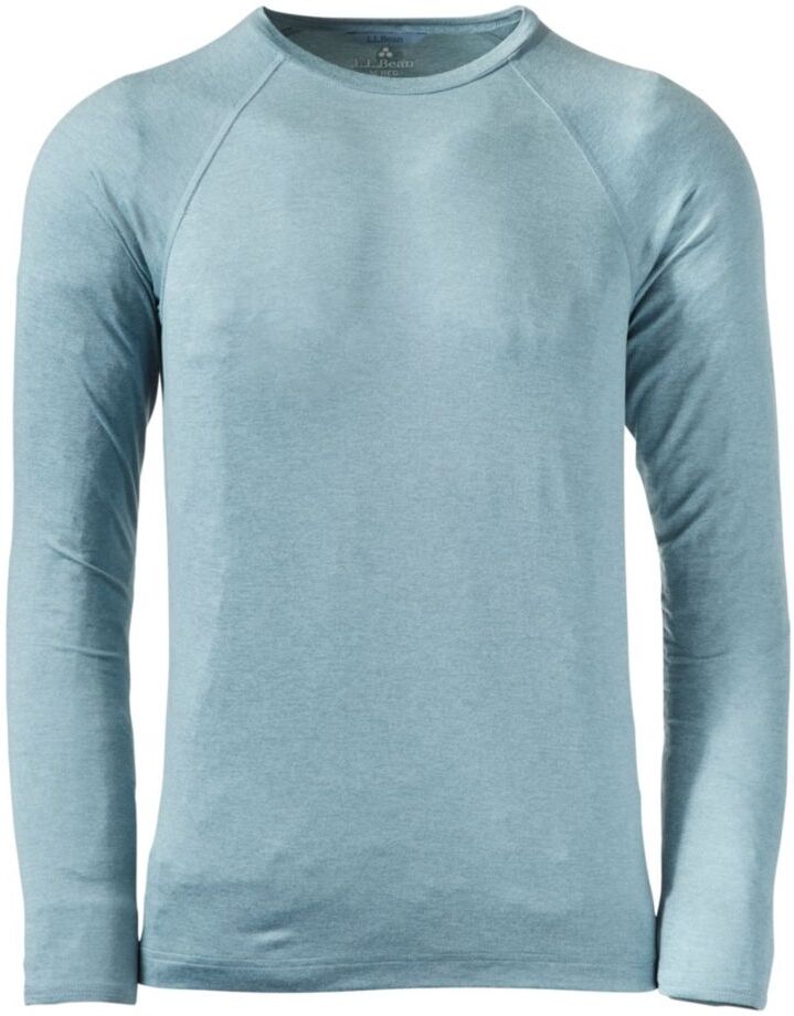 Men's L.L.Bean Simple Soft Base Layer - Long Underwear, Crew Steel Blue Heather Medium, Synthetic