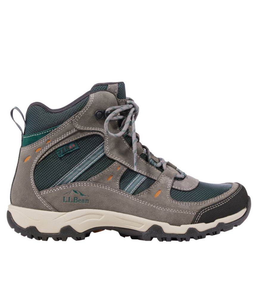 Men's Trail Model 4 Hiking Boots Asphalt/Black Forest Green 10.5(EE), Suede Leather/Rubber L.L.Bean