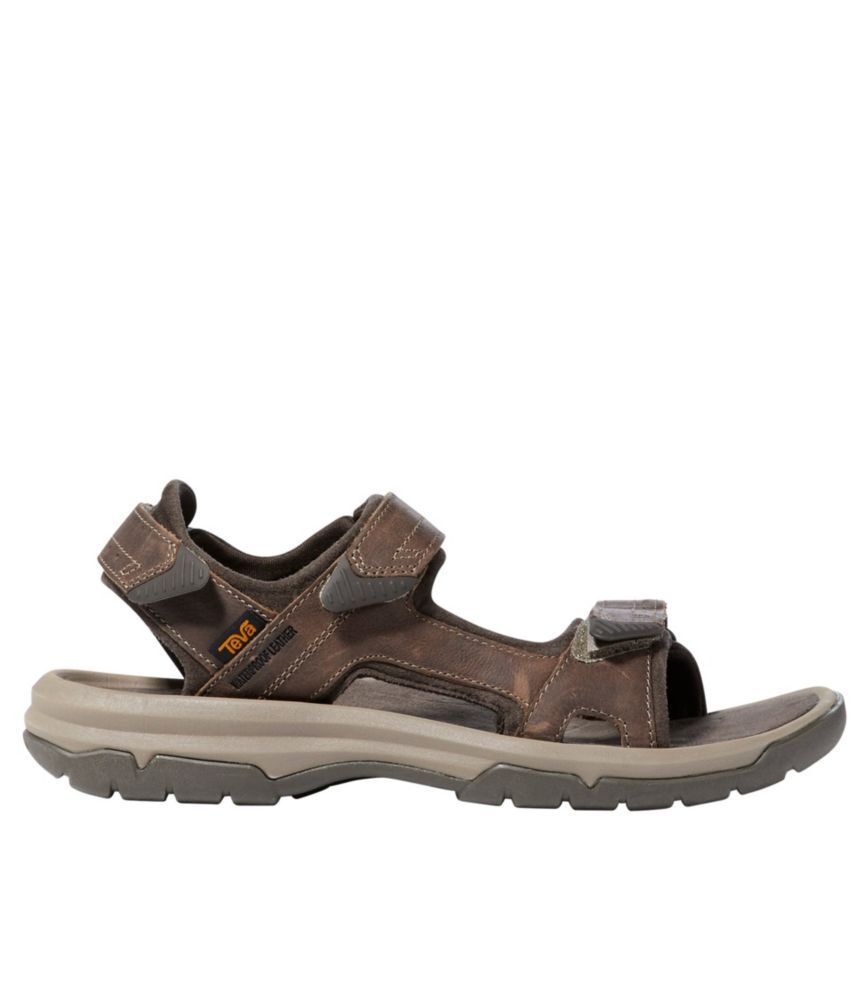 Men's Teva Langdon Leather Sandals Walnut 9(D), Leather/Rubber/Nylon