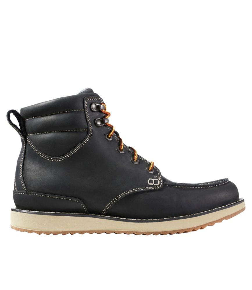 Men's Stonington Boots, Moc-Toe Black 10(EE), Leather/Rubber L.L.Bean