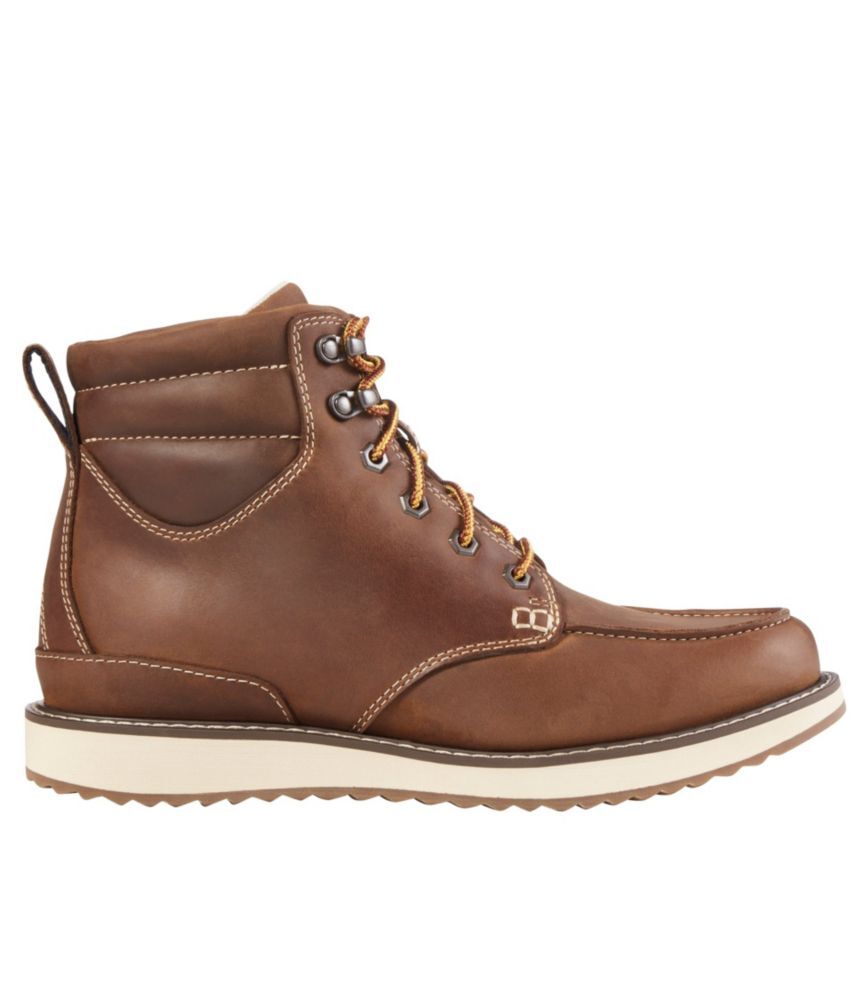 Men's Stonington Boots, Moc-Toe Dark Oakwood 10.5(EE), Leather/Rubber L.L.Bean