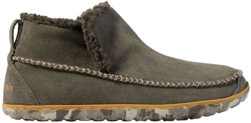 Men's Mountain Slippers, Boot Moccasins Ash 9(D), Suede Leather/Rubber L.L.Bean