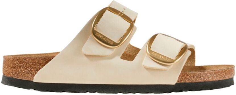 Women's Birkenstock Big Buckle Arizona Sandals, Nubuck Ecru 41 N(A-B), Suede Leather