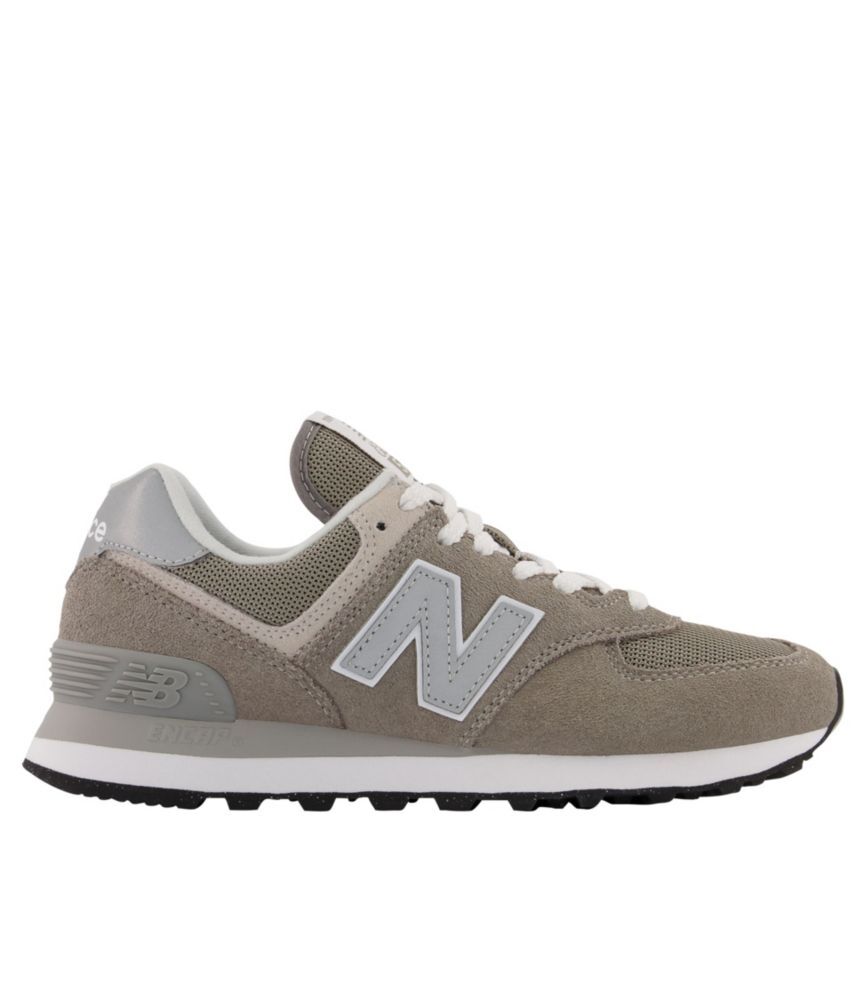 Women's New Balance 574V3 Walking Shoes Grey/White 9(B), Suede Leather/Rubber/Nylon