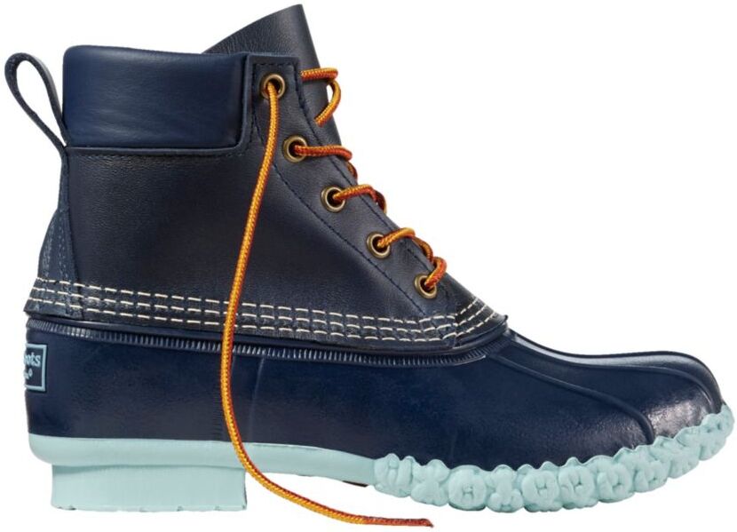 Women's Bean Boot, 6" Tumbled-Leather Bright Navy/Bright Navy/Smoky Blue 9 M, Leather/Rubber L.L.Bean