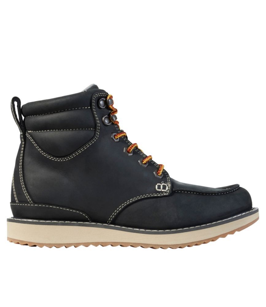 Women's Stonington Boots, Moc Toe Black 6.5(B), Leather/Rubber L.L.Bean