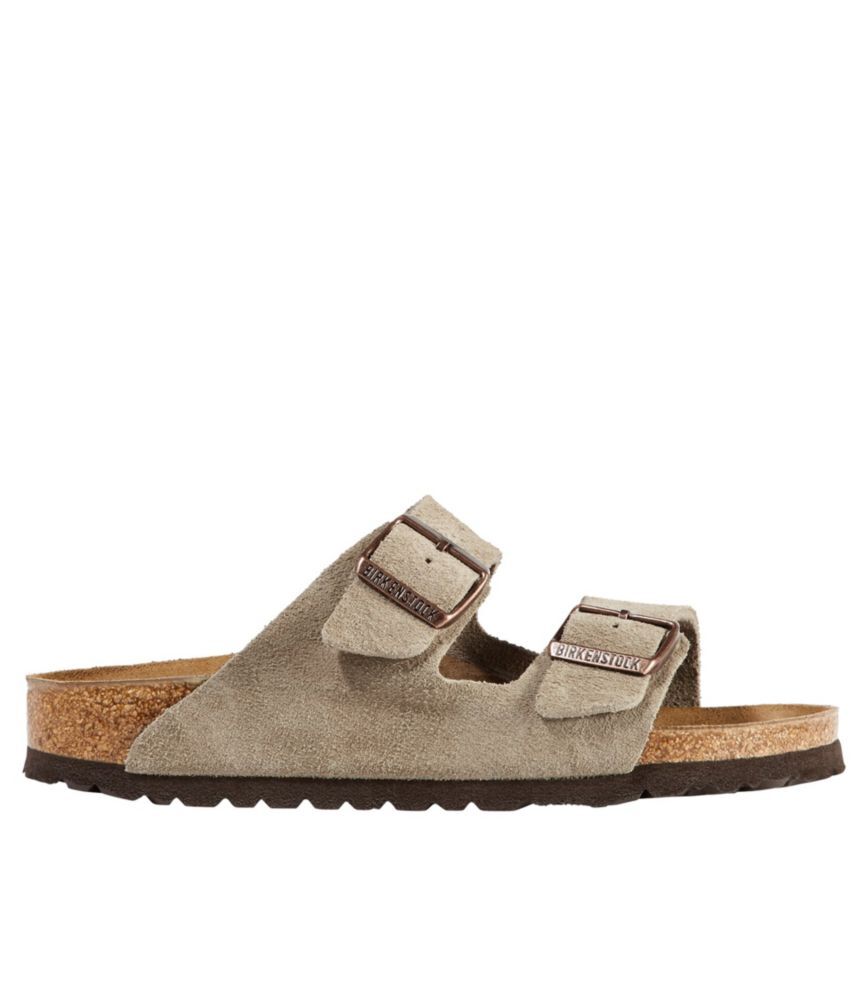 Women's Birkenstock Arizona Sandals, Suede, Classic Footbed Taupe 39(B), Suede Leather