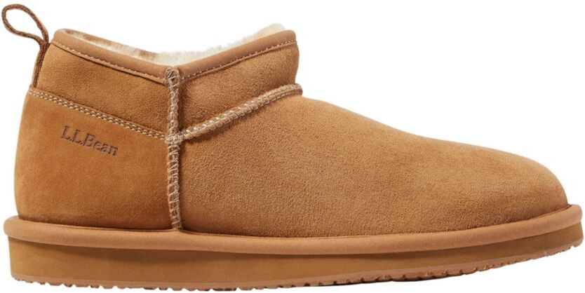 Women's Wicked Good Sheepskin Shearling Lined Slippers, Ankle Boots Brown 10(B), Suede Leather/Rubber/Eva Foam L.L.Bean