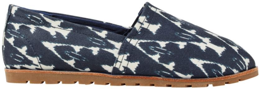 Women's Lakewashed Canvas Slip-On Slippers, Print Indigo Ink Ikat 10(B), Rubber L.L.Bean