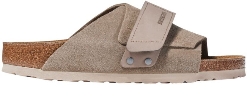 Women's Birkenstock Kyoto Slides, Suede Taupe 39(B), Suede Leather