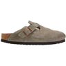 Women's Birkenstock Boston Clogs, Suede Taupe 38(B), Suede Leather