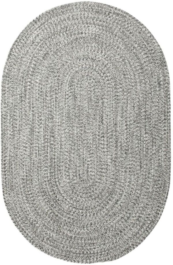 All-Weather Braided Rug, Concentric Pattern Oval Gray Multi 4'x 6', Polypropylene L.L.Bean