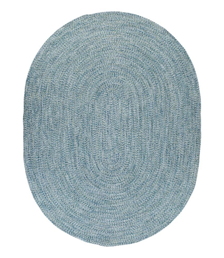 All-Weather Braided Rug, Concentric Pattern Oval Ocean 8'x 11', Polypropylene L.L.Bean
