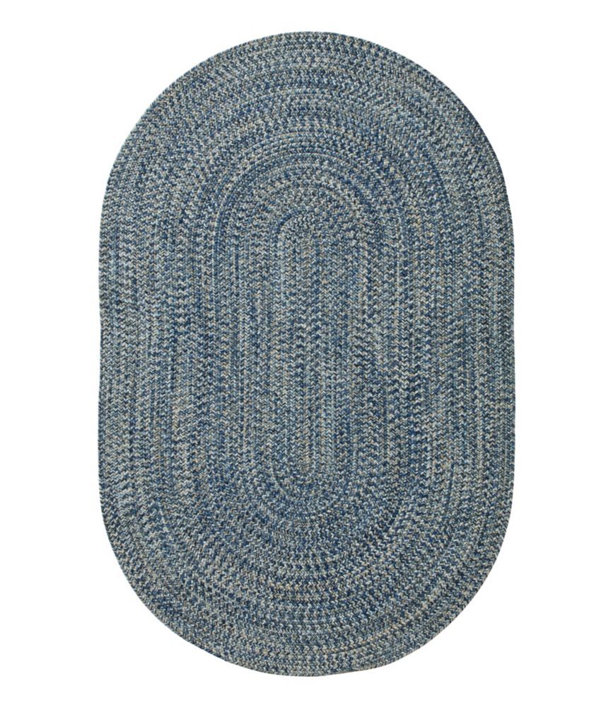 All-Weather Braided Rug, Concentric Pattern Oval Indigo Multi 8'x 11', Polypropylene L.L.Bean