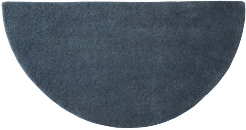 Trans-Ocean Imports Wool Hearth Rug, Crescent Slate Blue 44"x22"