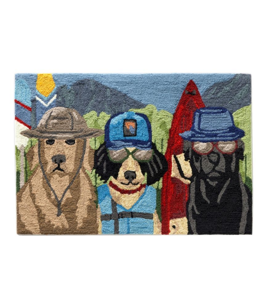 Trans-Ocean Imports Indoor/Outdoor Vacationland Rug, Paddle Sports Dogs Multi, Polyester