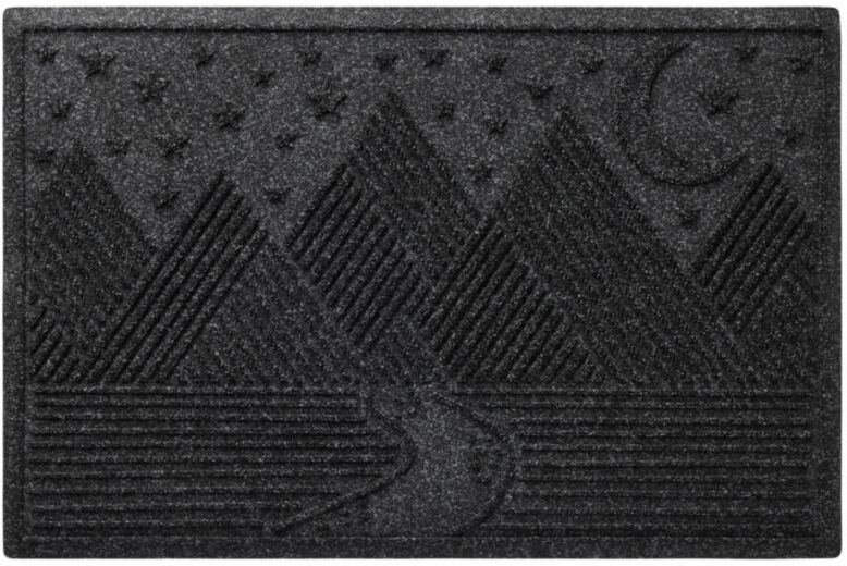 Everyspace Recycled Waterhog Doormat, Twilight Mountain Range Charcoal Medium, Rubber L.L.Bean