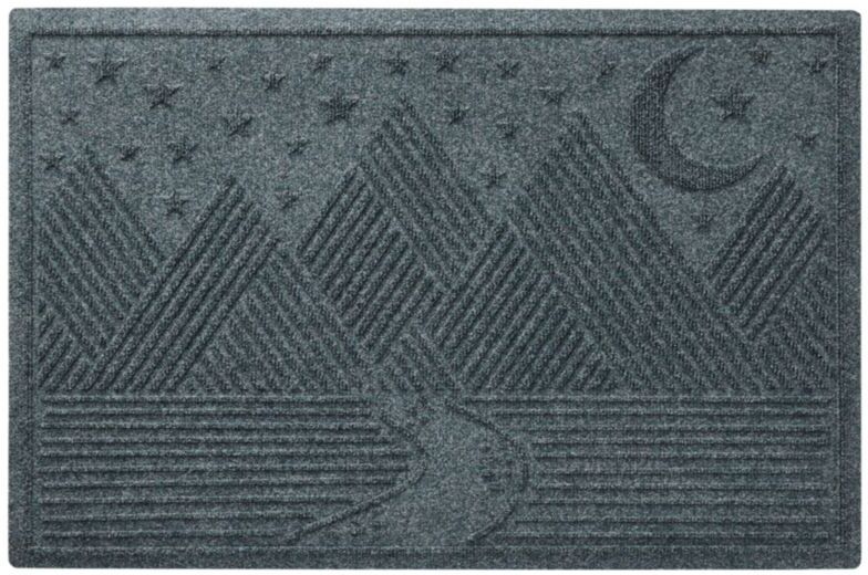 Everyspace Recycled Waterhog Doormat, Twilight Mountain Range Bluestone Medium, Rubber L.L.Bean