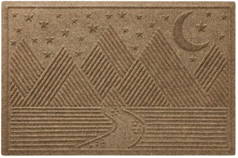 Everyspace Recycled Waterhog Doormat, Twilight Mountain Range Camel Medium, Rubber L.L.Bean