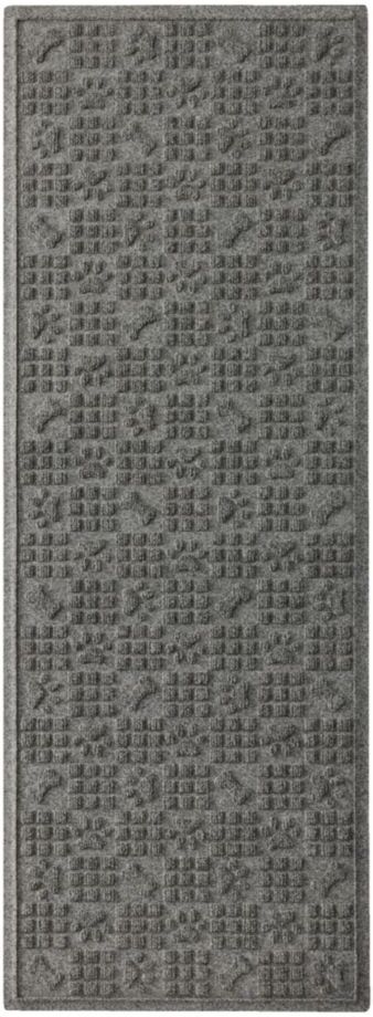 Recycled Waterhog Runner, Dog Bones and Paws Medium Gray, Rubber L.L.Bean