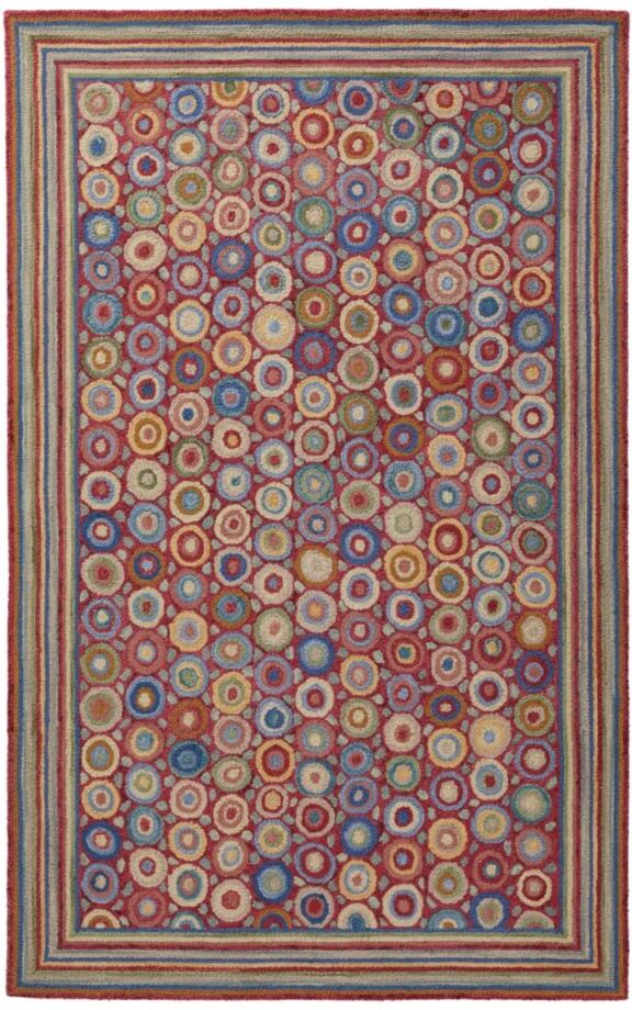 Wool Hooked Rug, Coins Bright Coins 5'x8' L.L.Bean