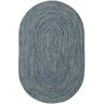 All-Weather Braided Rug, Concentric Pattern Oval Indigo Multi 7'x 9', Polypropylene L.L.Bean