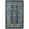 Momeni Double Border Wool Hooked Rug Blue 7'6"x9'6"