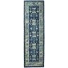 Momeni Double Border Wool Hooked Runner Blue