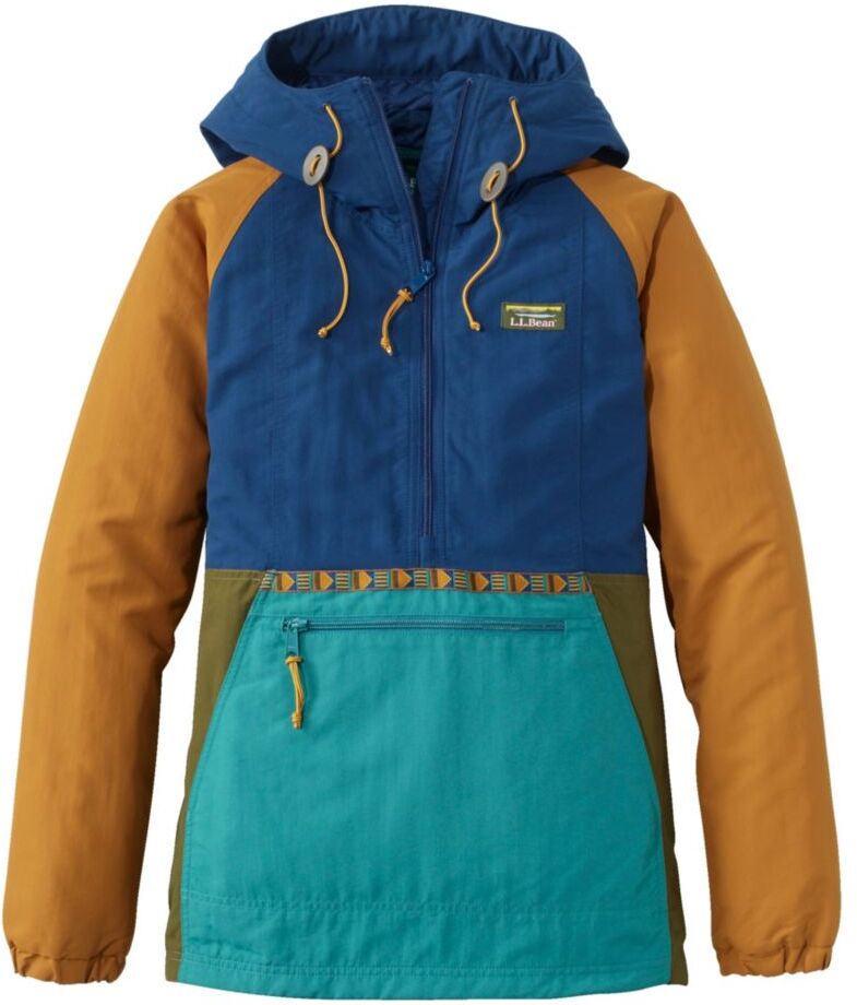 Women's Mountain Classic Insulated Anorak, Multi-Color Collegiate Blue/Rustic Green Small, Synthetic/Nylon L.L.Bean