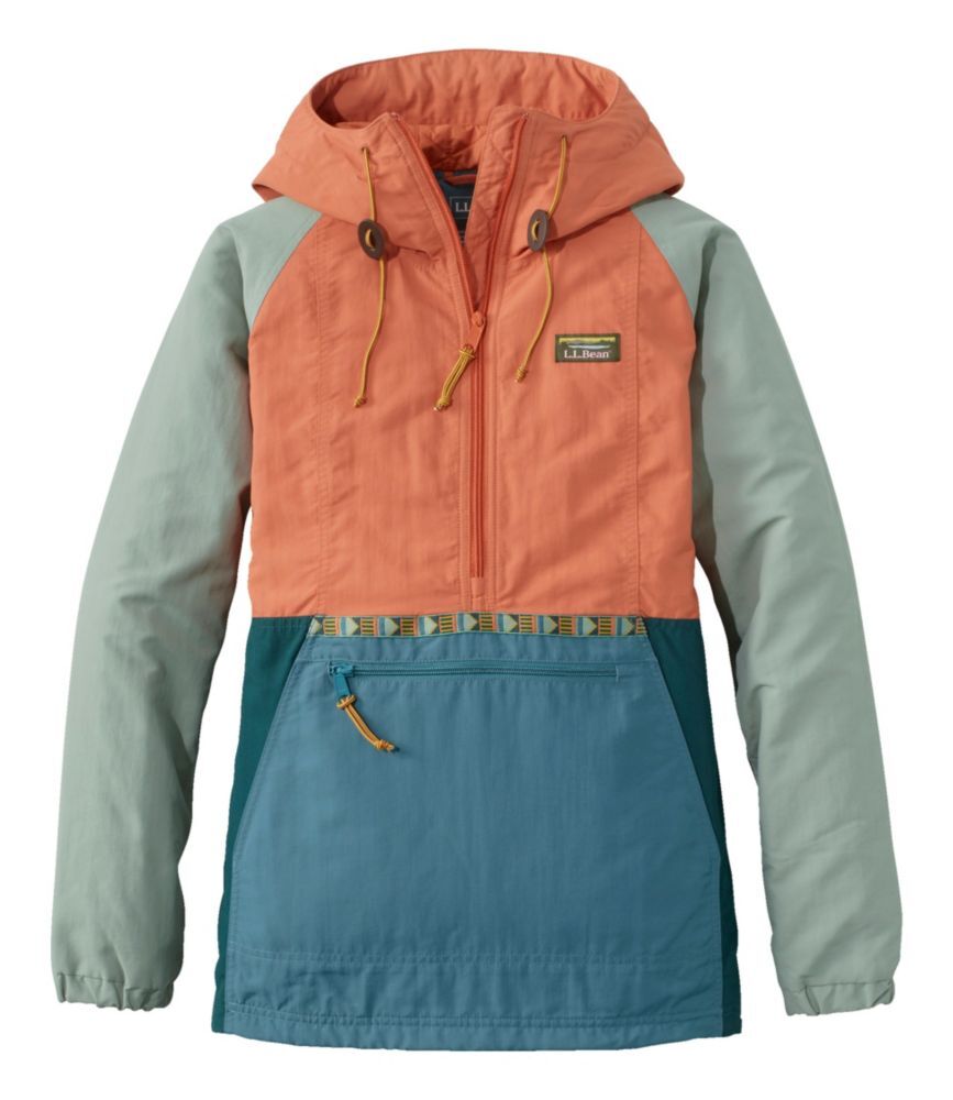 Women's Mountain Classic Insulated Anorak, Multi-Color Auburn/Storm Teal Medium, Synthetic/Nylon L.L.Bean