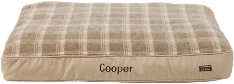 Premium Fleece Dog Bed, Rectangular Khaki Large L.L.Bean