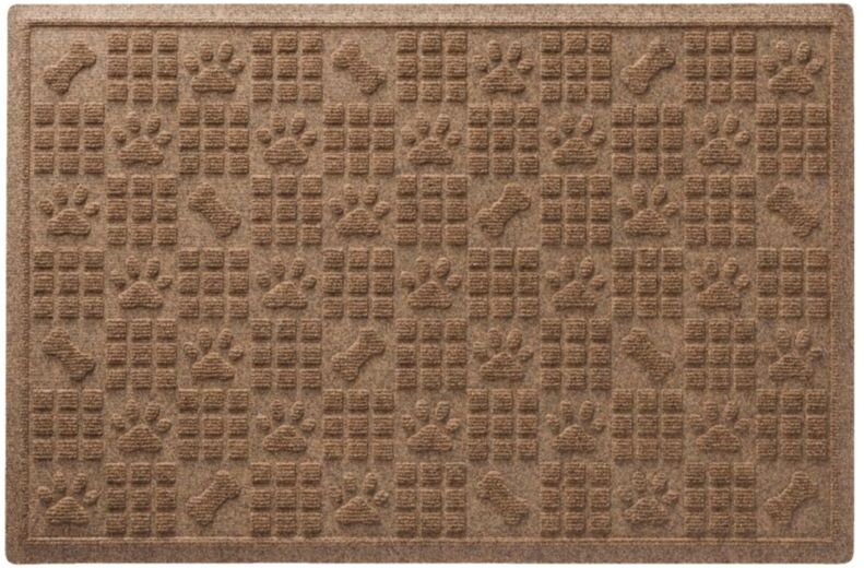 Waterhog Dog Bones and Paws Mat Camel, Rubber L.L.Bean